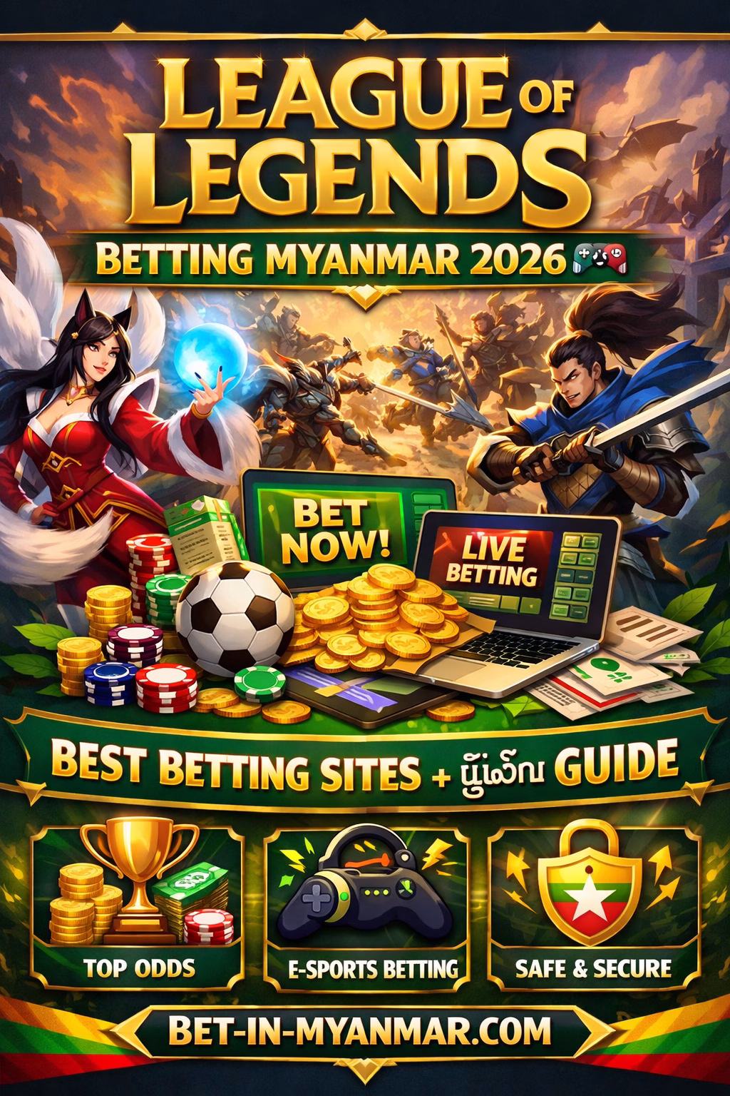League of Legends Betting Myanmar 2026 | Best Sites + မြန်မာ Guide