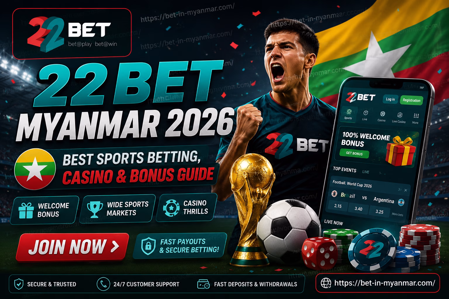 22Bet Myanmar 2026 Best Sports Betting, Casino, App & Bonus Guide | 22Bet မြန်မာ