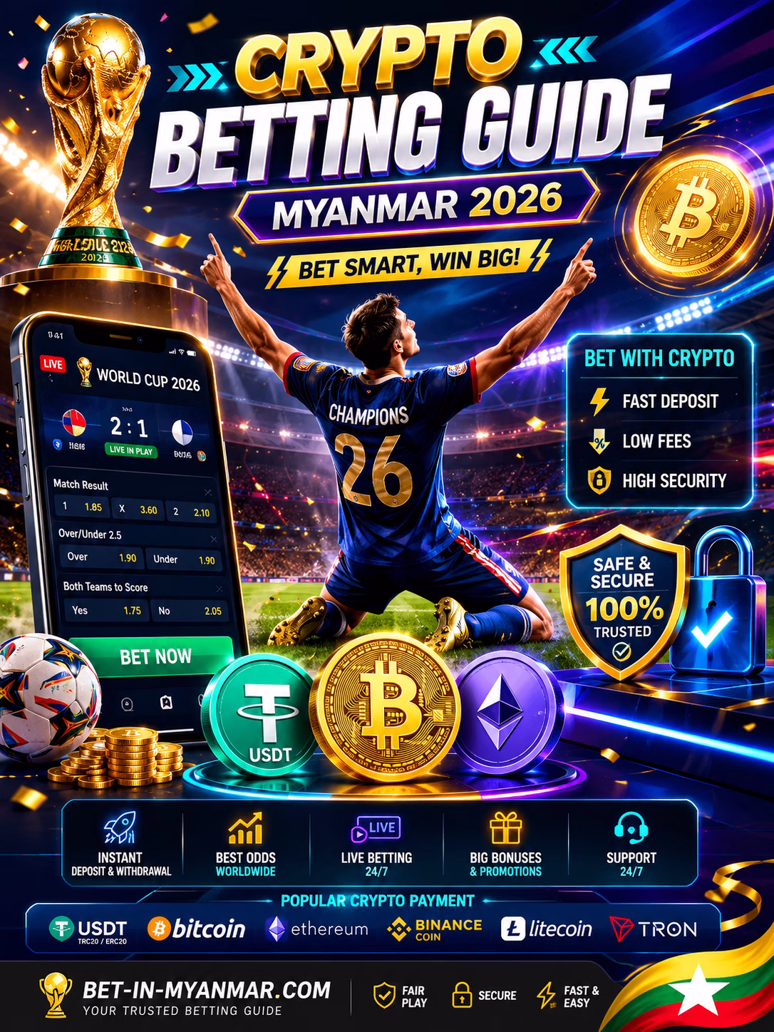 Crypto Betting Guide Myanmar 2026 USDT, Bitcoin & Safe Betting မြန်မာ