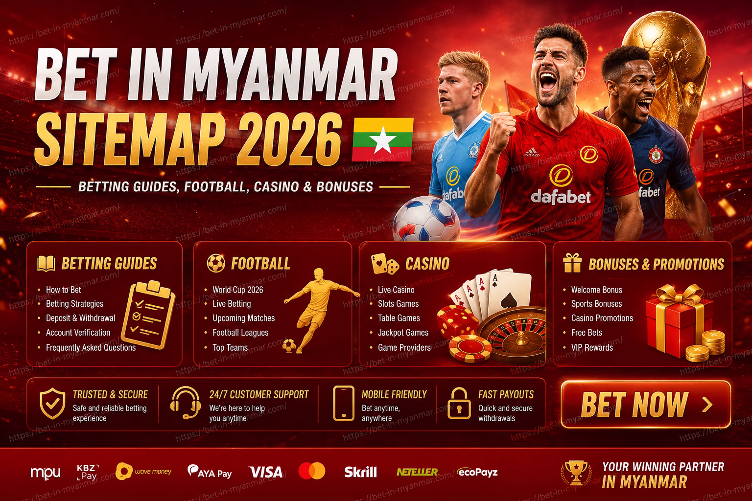 Bet in Myanmar Sitemap 2026 Betting Guides, Football, Casino & Bonuses မြန်မာ