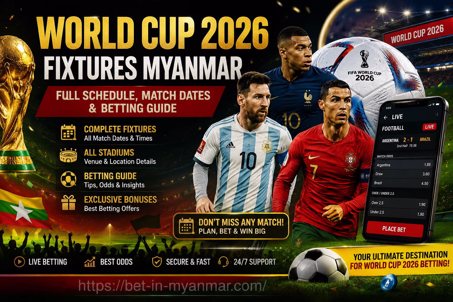 World Cup 2026 Fixtures Myanmar Match Schedule & Betting Guide | ပွဲစဉ်ဇယား