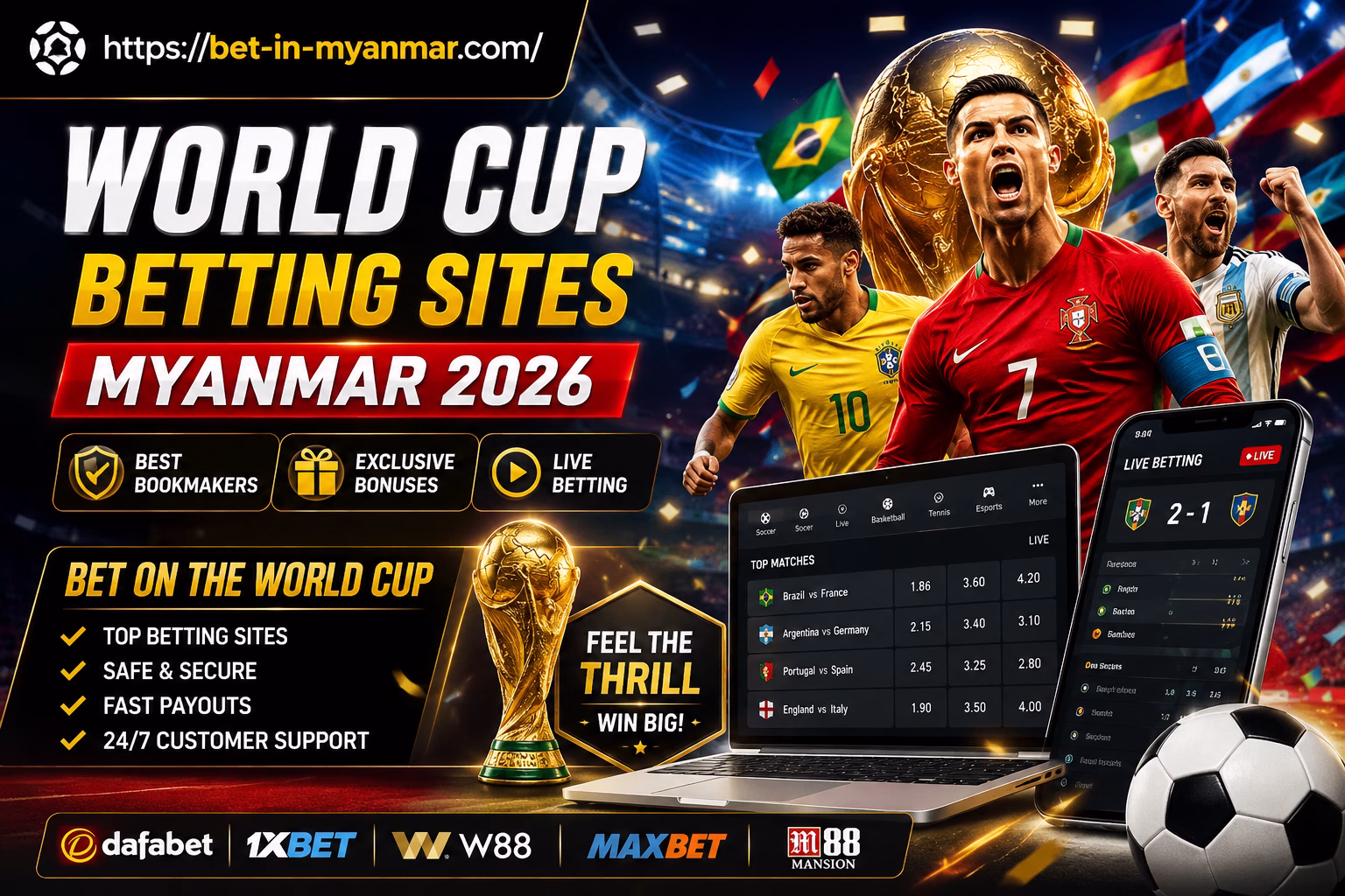 World Cup Betting Sites Myanmar 2026 Best Bookmakers & Bonuses | မြန်မာဘောလုံးလောင်းကစား